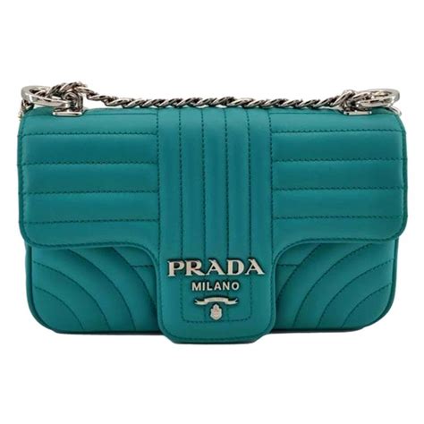 Prada: Blue Diagramme Shoulder Bag 